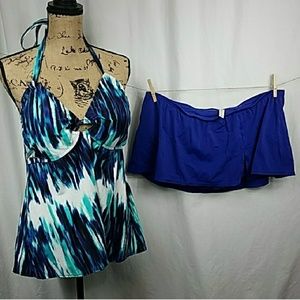Cacique tankini and swim skirt.